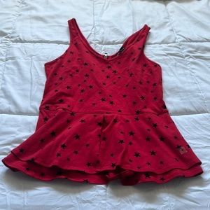 Red tank top with black stars
